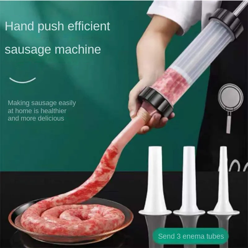 Manual Sausage Meat Fillers Machine For Sausage Meat Stuffer Filler Hand Operated Sausage Machines Food Maker Funnel Nozzle Set