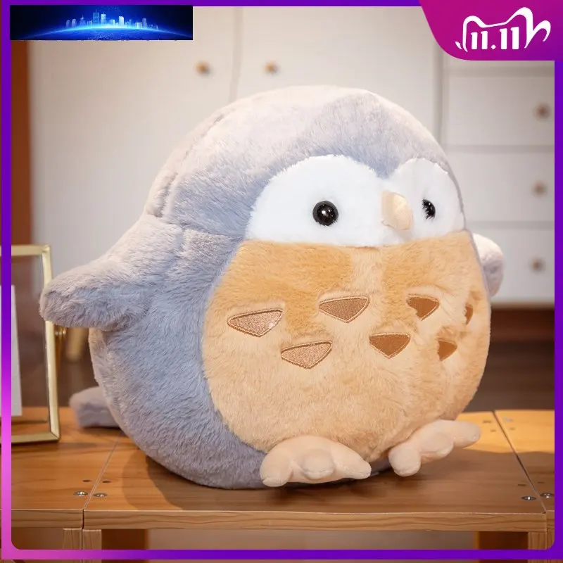 

38/45cm Plush Owl Simulation Sleeping Pillows Soft Stuffed Animals Eagle Cushion Sofa Decor Cartoon Bird Toys For Kids Gift