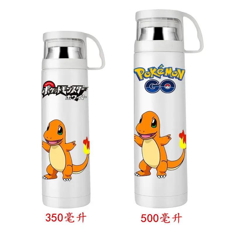 Цена Новый термос Pokemon Pikachu, чашка для воды, Студенческая кофейная чашка для мальчиков и девочек, милая бутылка для воды из нержавеющей стали 304