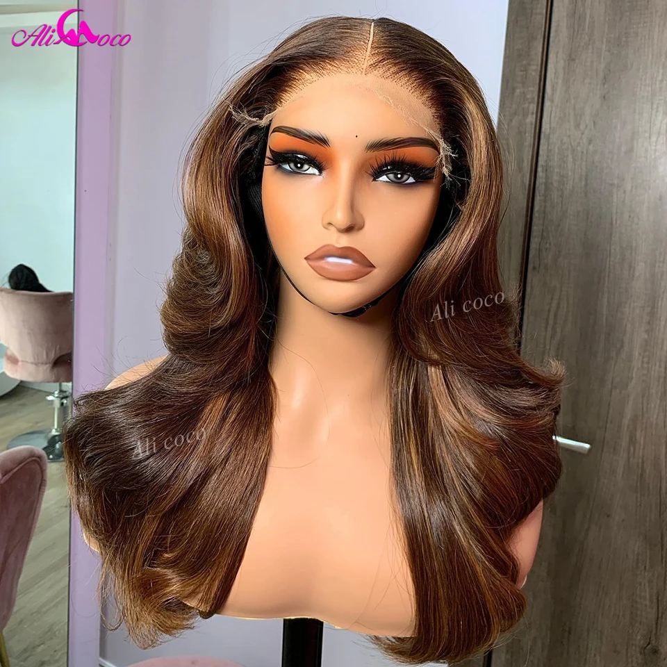 13x 6 искусственные шоколадно-коричневые передние парики на сетке человеческие