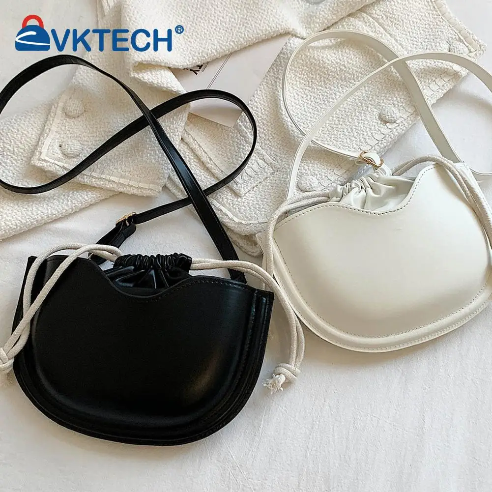 

Женская однотонная сумка через плечо из искусственной кожи, Женская Повседневная дизайнерская сумка-мессенджер на шнурке