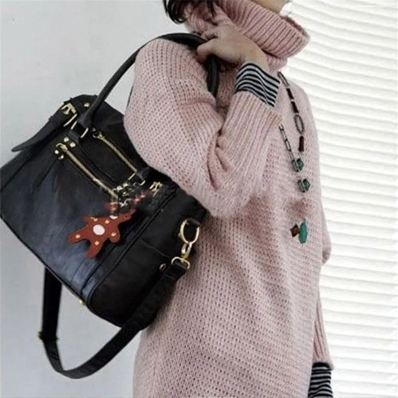 

Women's Handbag Tote Female Shoulder Bag Messenger Bag Casual Bag Vintage Belt Bear Casual Fashion Single Zipper Versatile PU