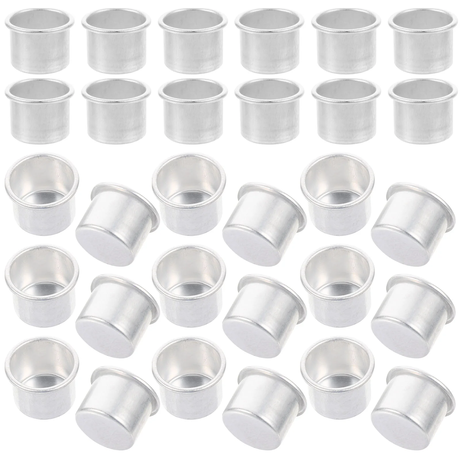 

50 Pcs Metal Cup Aluminium Cups Holders Tea Light Holder Bulk Candlestick Cup Aluminum Pillar Holder