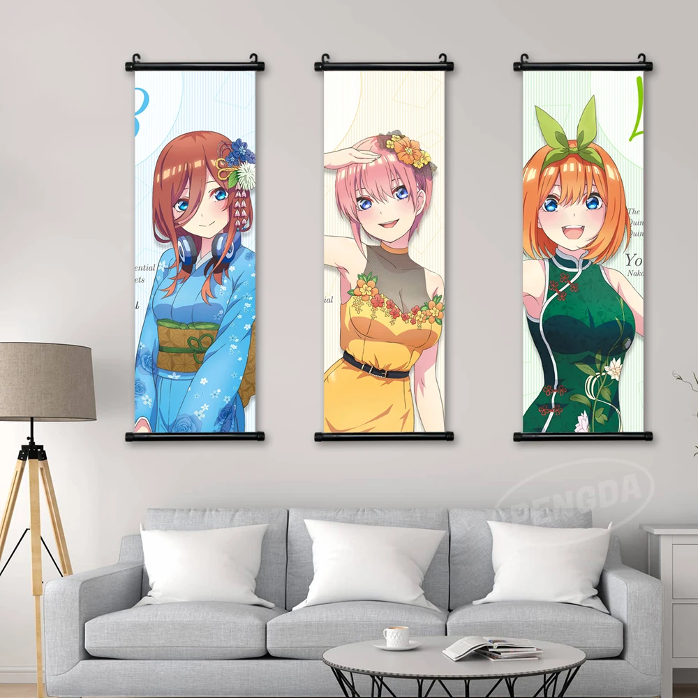 

Wall Artwork Pictures Mural The Quintessential Quintuplets Poster Scroll Nakano Mikyu Hanging Painting Canvas Print Home Decor