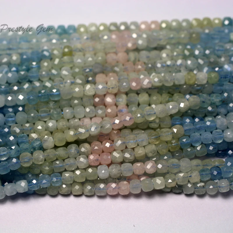 Meihan (1 нить/комплект) Натуральный аквамарин 4 5-5 мм граненые искусственные камни