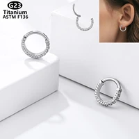 g23 titanium minimalist women hoop earrings crystal zircon trendy girl accessories party daily wearable luxury jewelry