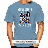 camiseta con mensaje de sunlight you ll never walk alone para hombre y mujer camisa con autismo humor top