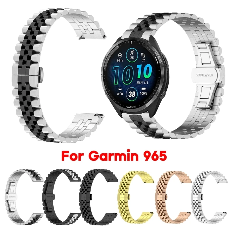 

Браслет из нержавеющей стали для Forerunner 965, ремешок для часов, быстросъемный браслет