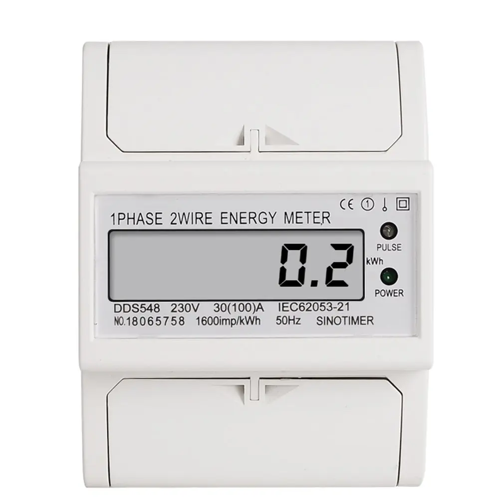 Однофазный двухпроводной цифровой измеритель электроэнергии SINOTIMER DDS548 30-230 А В