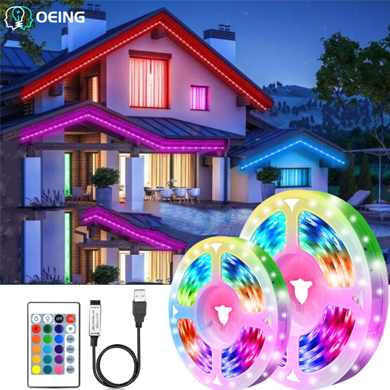 

LED Strip With USB Infrared Control RGB SMD2835 DC5V 1M 2M 3M 4M 5M Flexible Light With Diode Desktop Screen TV Bedroom Room RGB