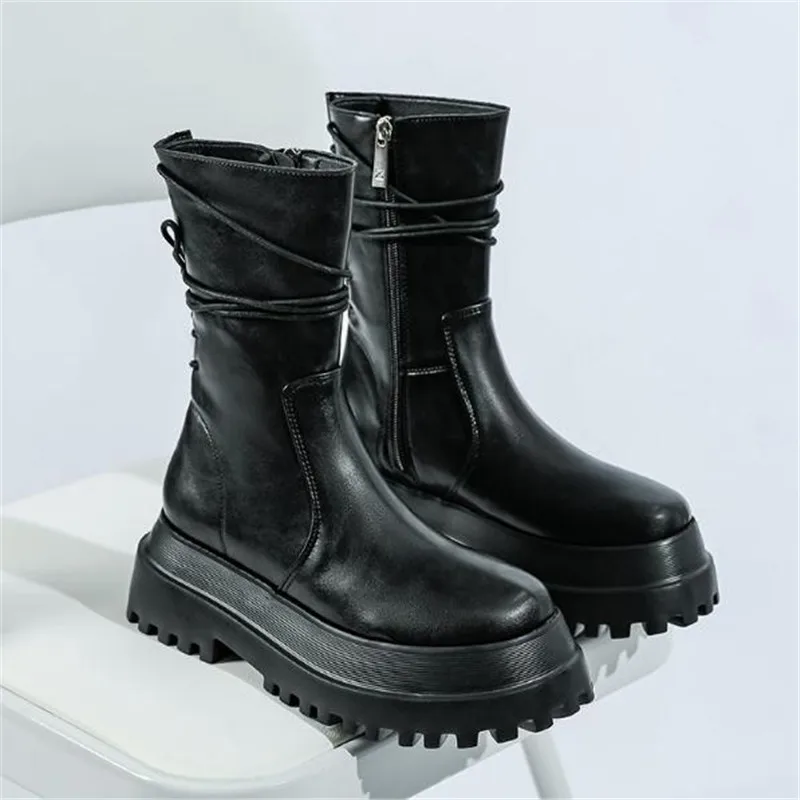 

Женские ботинки на низком каблуке, с круглым носком, на молнии