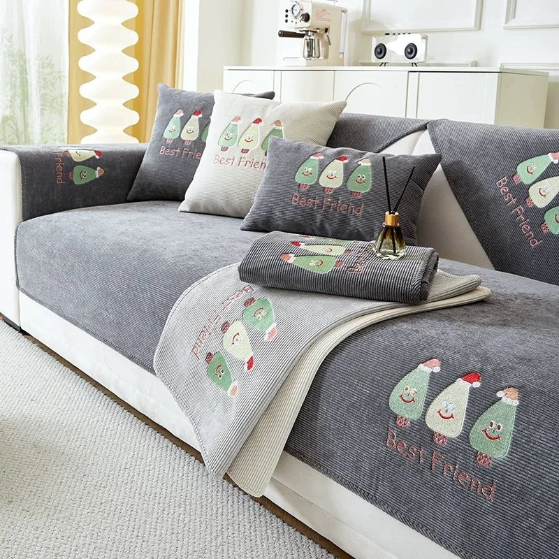 2024 зимняя домашняя нескользящая рождественская елка диванная подушка чехлы для