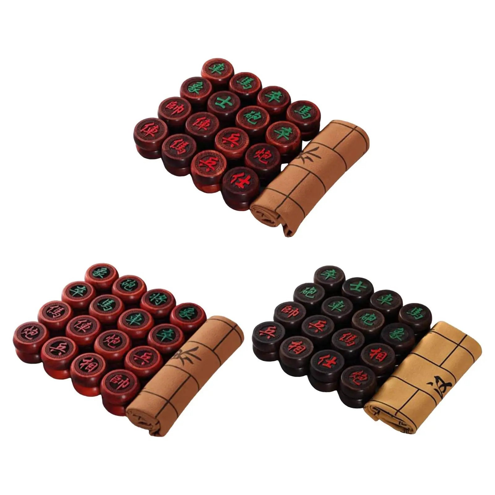 

Chinese Chess Set Chess Puzzle Toy Wooden Portable Lightweight for Party Kid