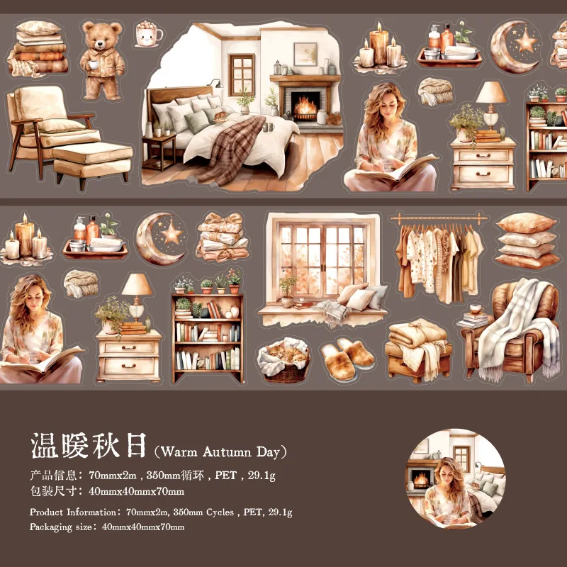 

Бумага Mr. Paper, 6 стилей, 200 см/рулон, ретро лента для домашних животных с темой повседневной жизни, скрапбукинг, ландшафтный материал, наклейка, лента