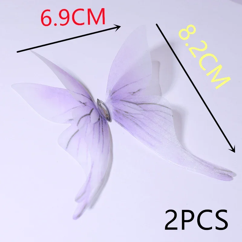 

WOHLTAO Двойной шелковый топпер бабочка розово-синий