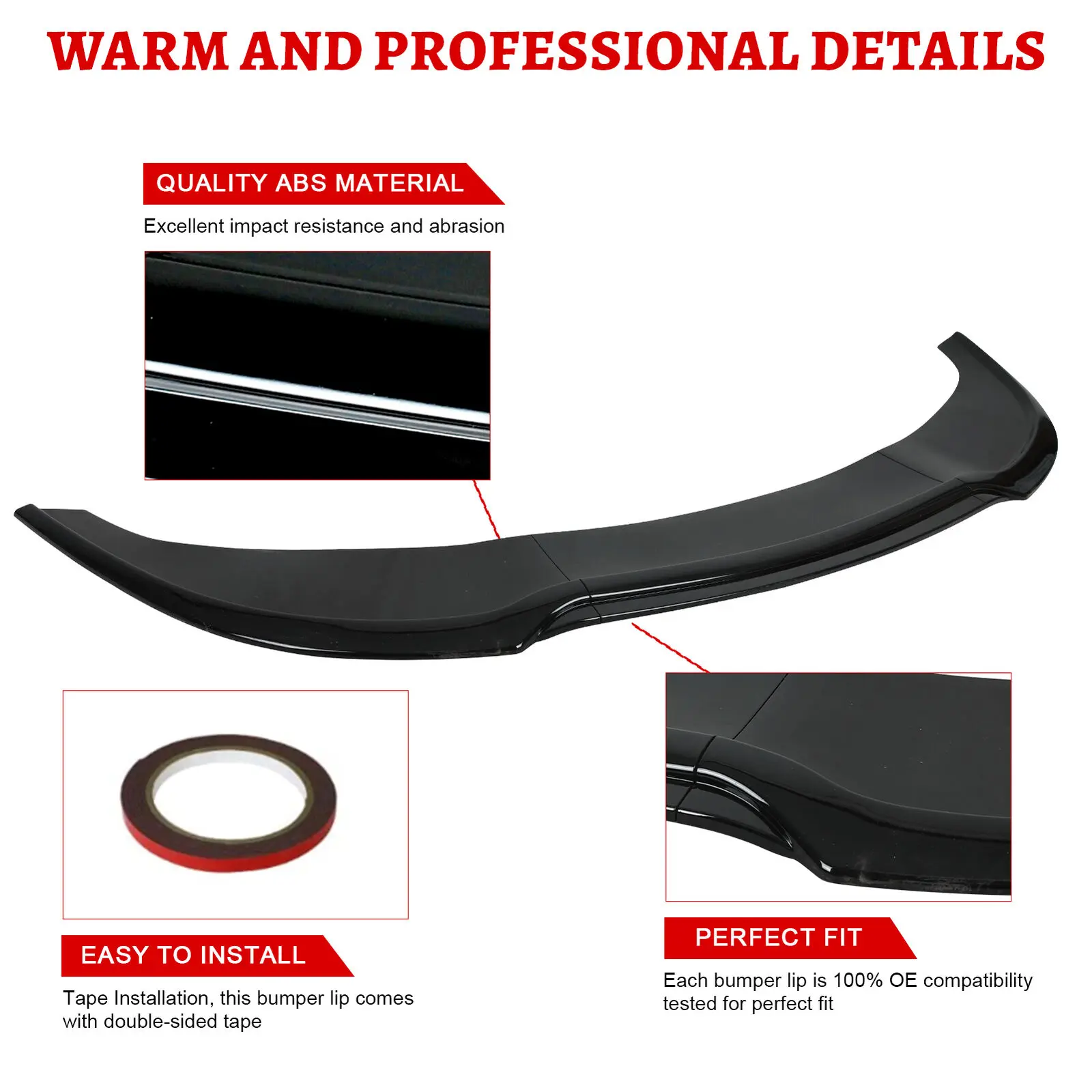 3 штуки автомобильный передний бампер протектор губ спойлер Декоративная полоса