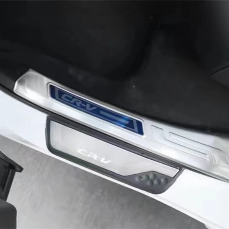 

4 шт. светодиодные пороги из нержавеющей стали с подсветкой порог защитная накладка Защитная крышка отделка для Honda CRV CR-V RW 2017-2021