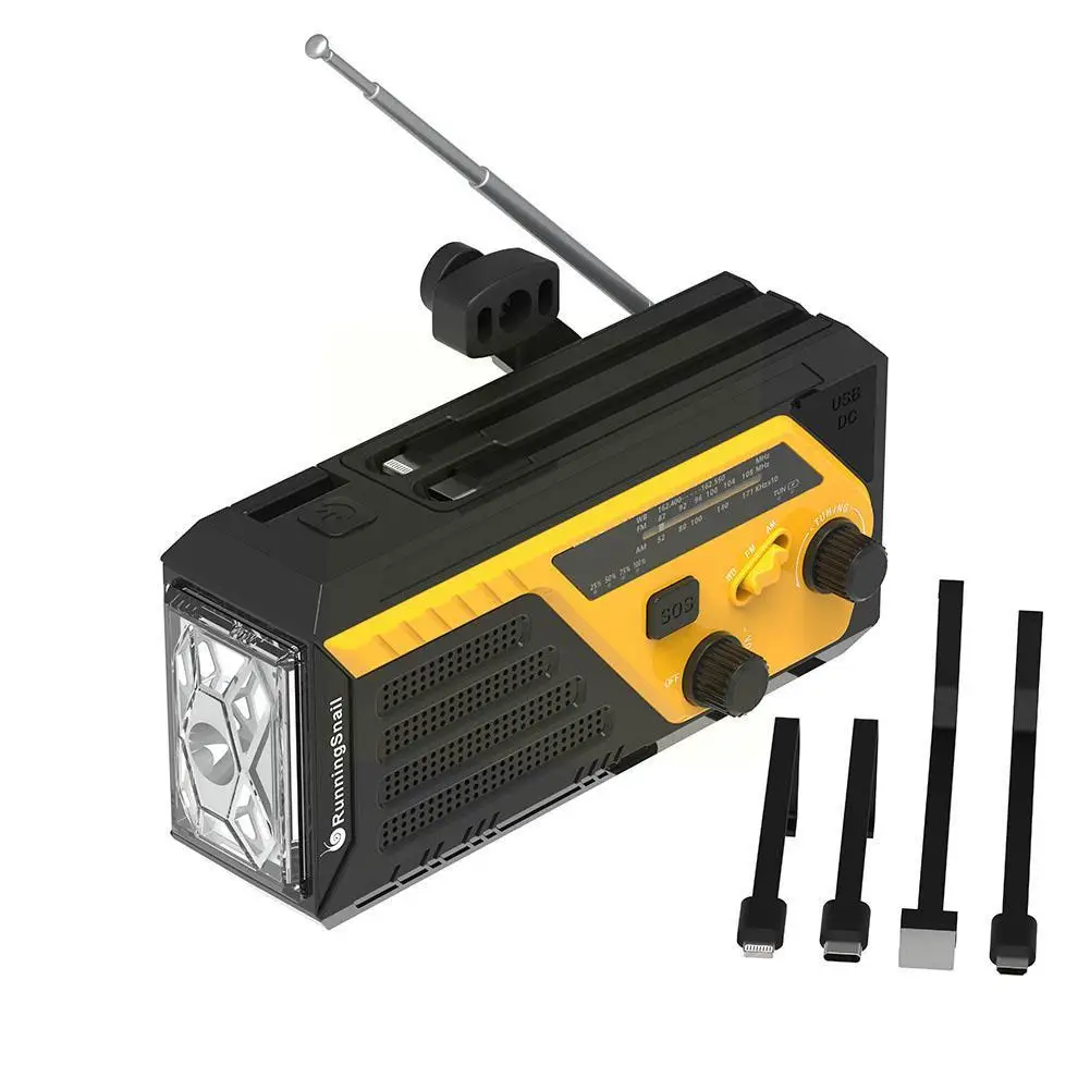 

Outdoor Multifunctional Disaster Prevention Emergency Receiver Lighting Radio Flashlight Sos Crank Radio Communications Han X6s0