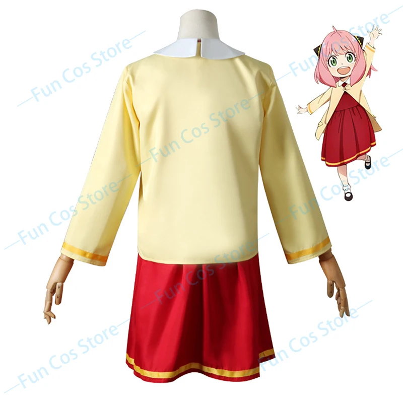 Шпионская семья аниме X Шпилька для костюма косплея волос с красным платьем