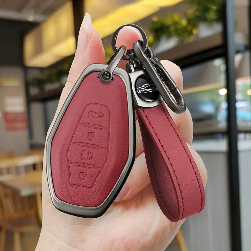 Чехол для автомобильного ключа из сплава кожаный чехол Chery DASHING X1 Plus DTC Jetour 2022 2023