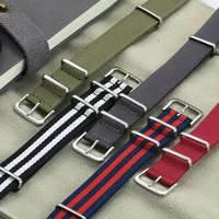 premium quality herringbone 20mm 22mm seatbelt watch band nylon nato strap for 007 james bond military striped replacement watch