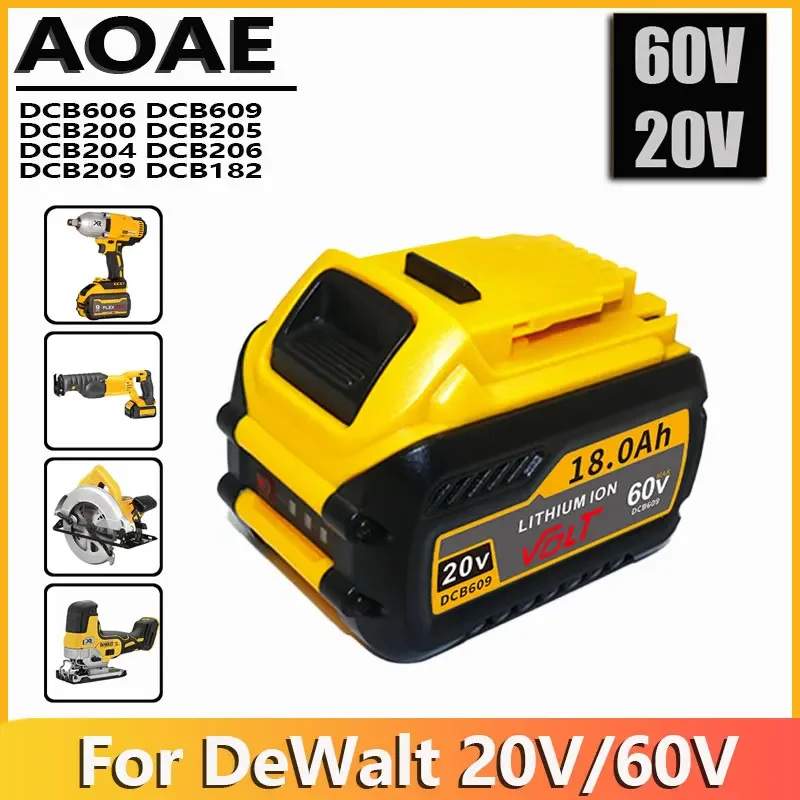18 Ач для DEWALT 20 В/60 В MAX Совместимый аккумулятор DCB609 DCB547-XJ DCB200 DCB201 DCB182 DCB204