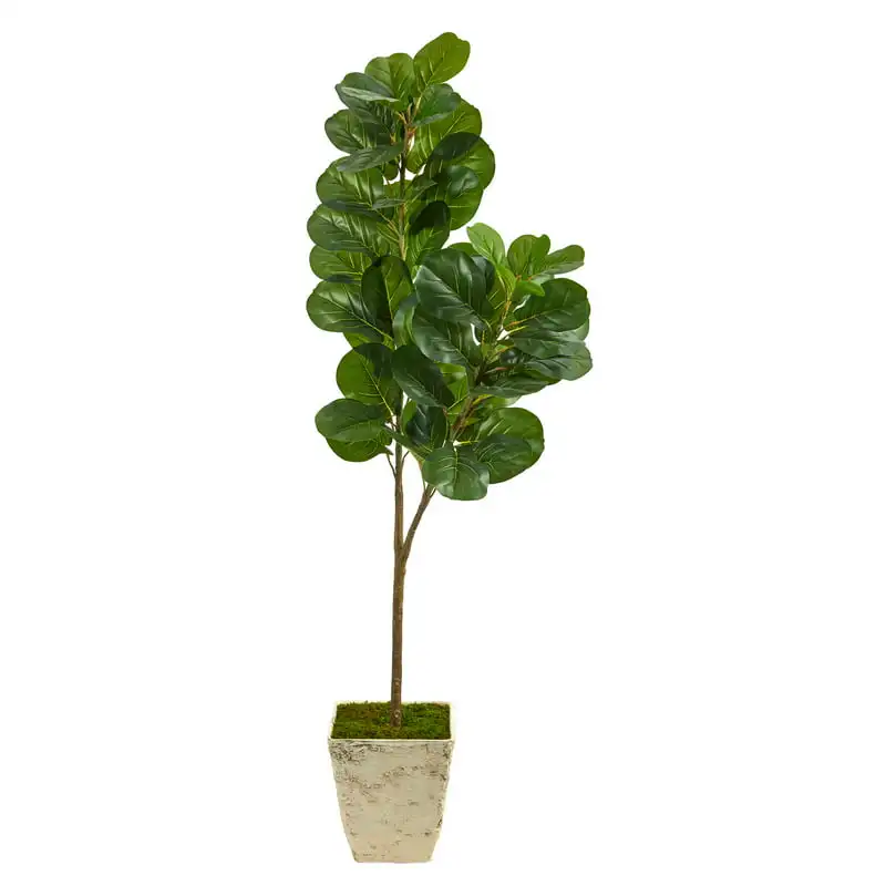 

Fiddle Leaf Fig Artificial Tree in White Planter