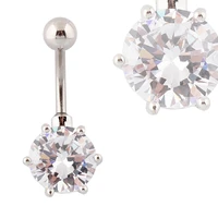 fashion simple zircon navel belly rings for women body piecing jewelry