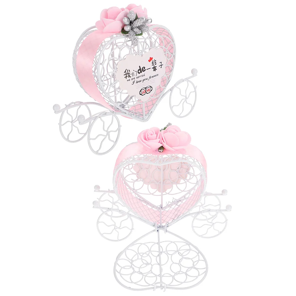 

2 Pcs Candy Containers Carriage Candy Holder Wedding Candy Box Wedding Flower Vase Carriage Treat Boxes