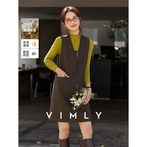 Vimly шерстяное платье-жилет для женщин  A3789