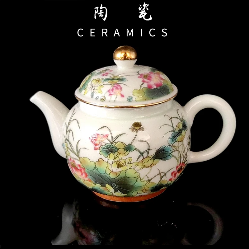 Chinese Jingdezhen Vintage Porcelain Accessories Infuser Teapot Samovar With Strainer Ceremony For Te Guan Yin Oolong Green Tea