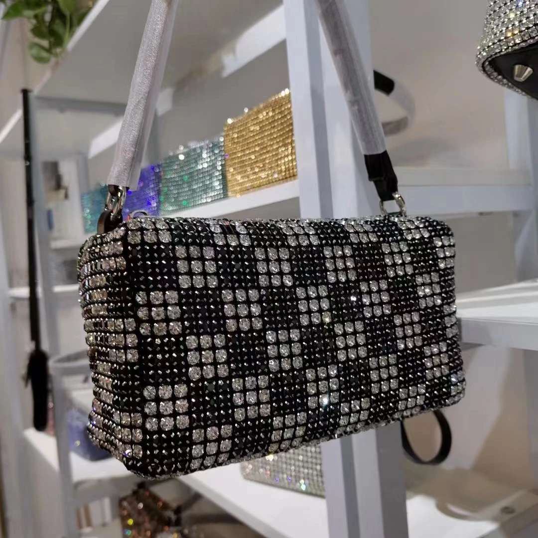 Women's Handbag Dinner Party Clutch Purse Luxury Crystal Shiny Rhinestone Diamond Evening Bag Bling Shoulder Messenger Chain Bag
