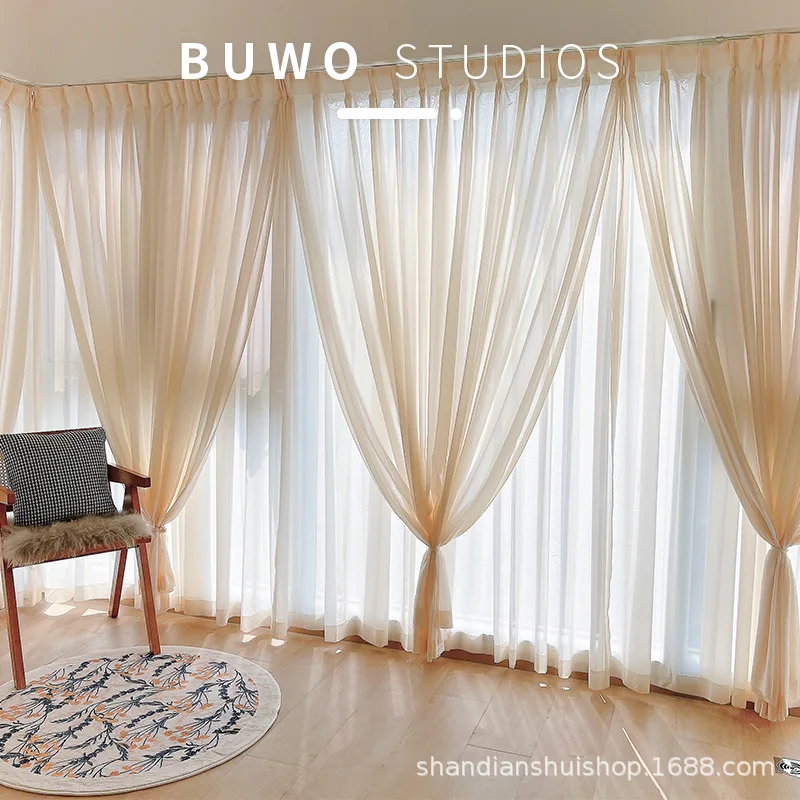 

French Light Luxury Dream Tulle Curtains for Living Room Curtains for Bedroom Window Curtain Kitchen Sheer Curtains