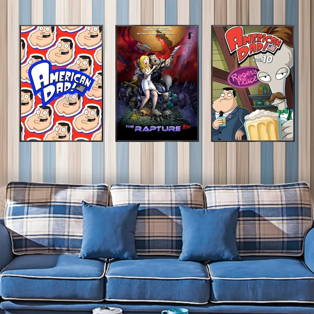 American Dad! Animated Movie Poster Wall Art Home Decor Room Digital Painting Living Restaurant Kitchen