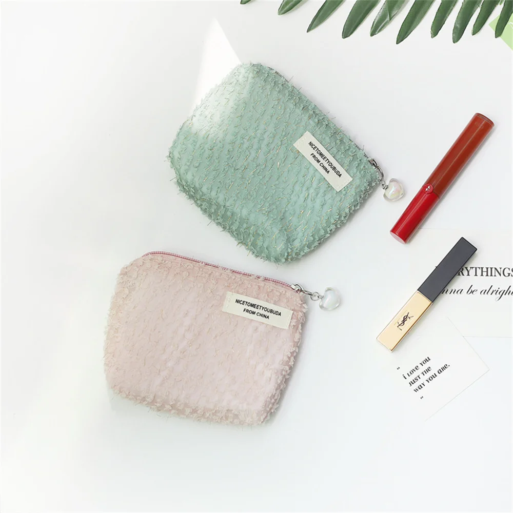 

Simple Cute Coin Purse Female Small Square Lipstick Powder Cake Key Sanitary Napkin ID Card Storage Bag Sportable Mini Wallet