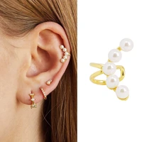 2022 new fashion women elegant freshwater pearl ear clips women sexy party nature pearl copper no ear hole ear clip accessories