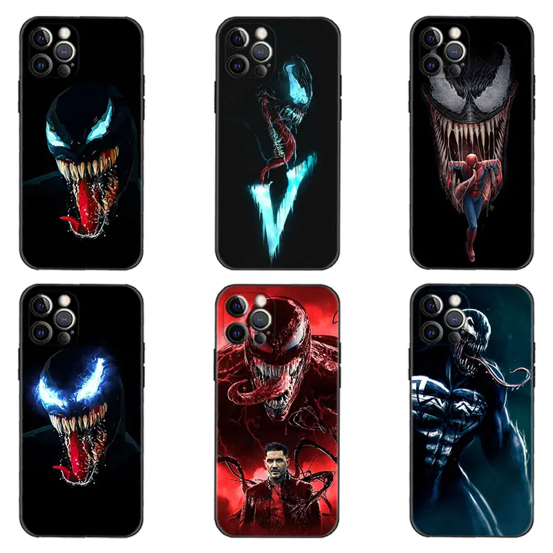 

for iPhone 13 pro max Case 11pro 12pro 11promax 12promax X XR Funda xsmax 8 7 6 6s plus Cover 5 5s SE Coque Black Venom