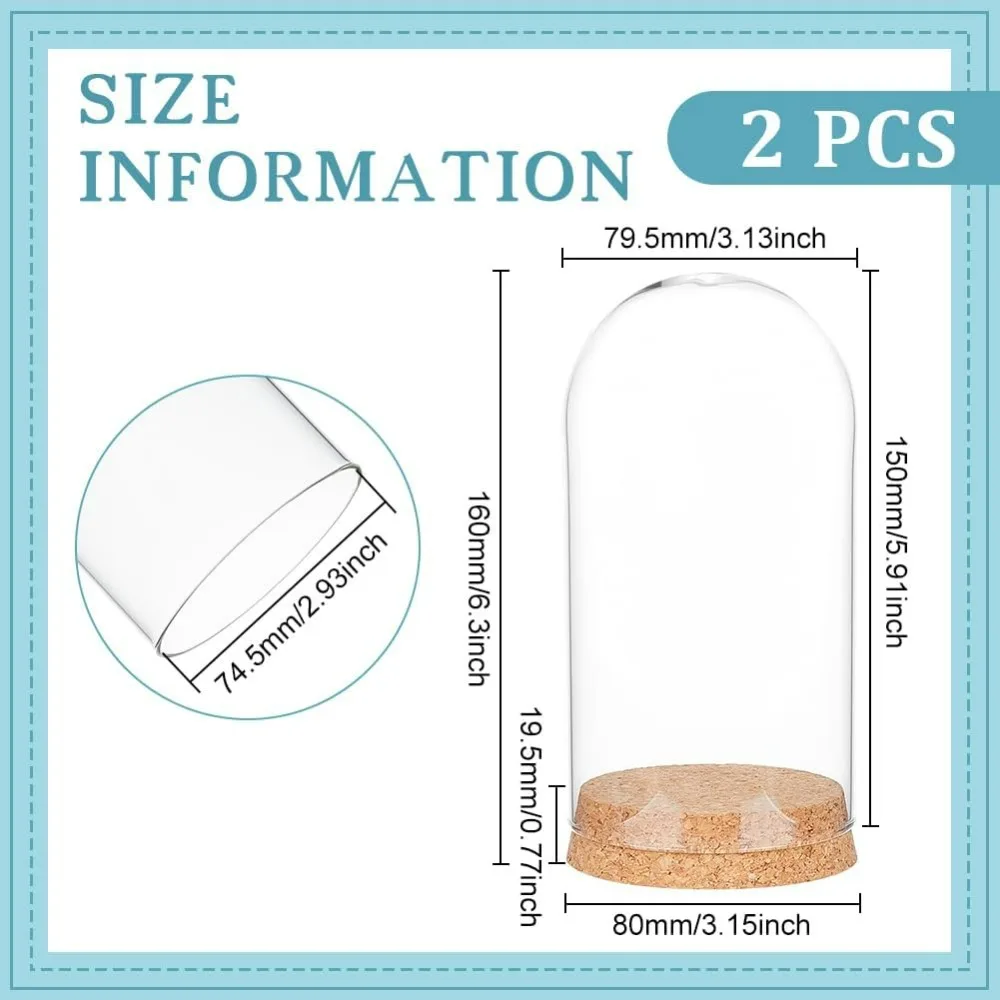 Комплект стеклянных куполов для цветов 2 шт