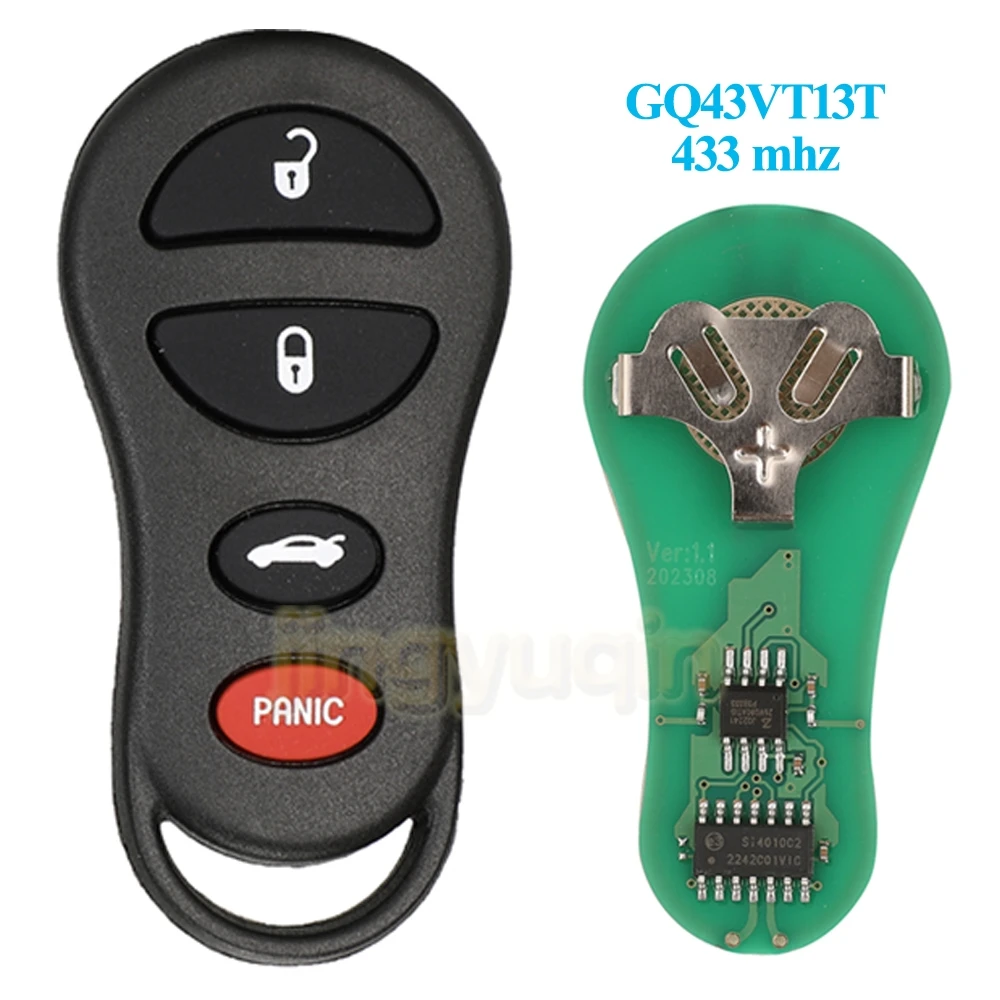 

Пульт дистанционного управления Jingyuqin для автомобиля GQ43VT17T/13T 315/433 МГц для Jeep Dodge Durango Chrysler 300M conвесом 2001 2002 2003 2004 3/4B