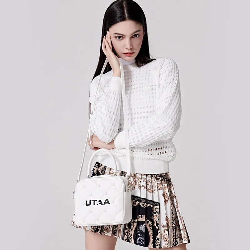 Golf Quilting Pouch Bag Sundry Bag Carrying Bag Diamond Plaid Women’s Golf Accessory Bag