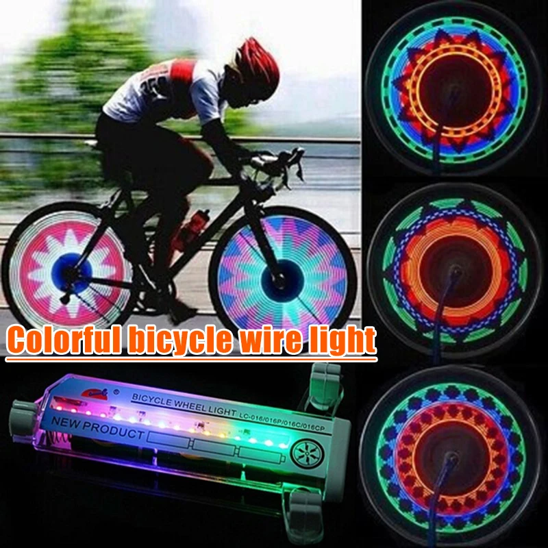 

3D Bicycle Spokes LED Lights Colorful Bicycle Wheel Light Multi-color 42 Patterns 16 LED Bike Spokes Light Warning Neon Lamp New