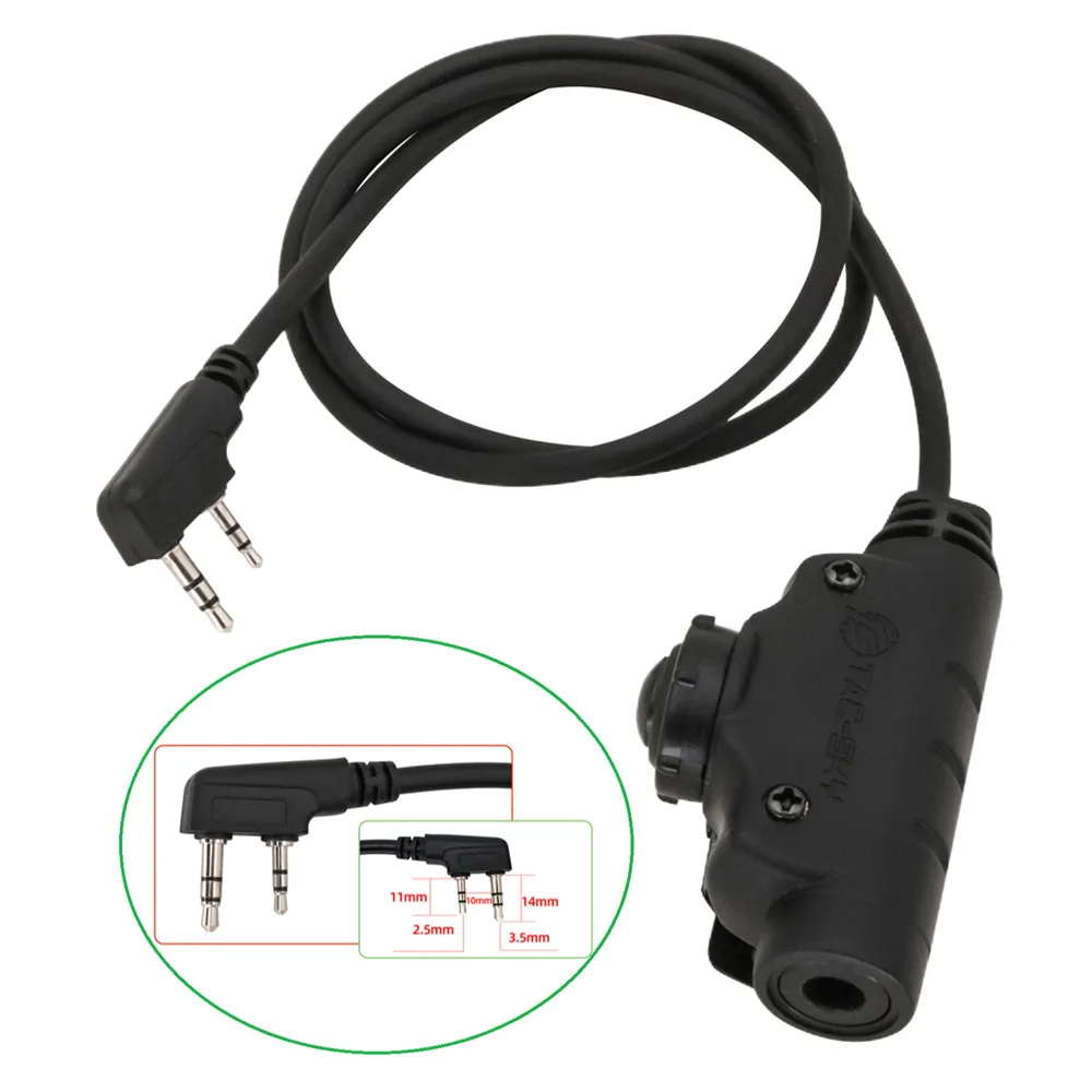 TAC-SKY Tactical U94 PTT Airsoft Shooting Headset Adapter U94 V2 PTT for Kenwood/Midland/Motorala/Icom Walkie-Talkie  Military