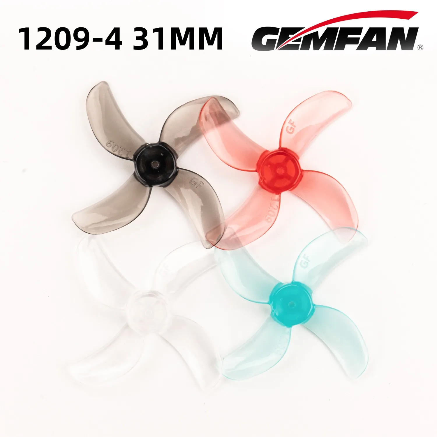 8 шт./партия, микро пропеллеры GEMFAN 1209-4, 31 мм, четыре лезвия, 0,8 мм, 1 мм, 1,5 мм вал (4CW + 4CCW) для моторного дрона 0802 25000kv