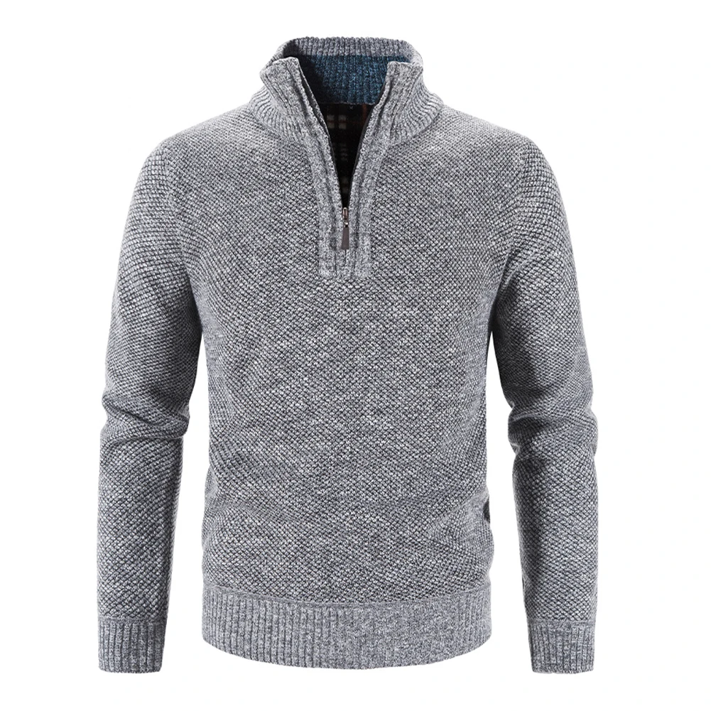 

Mens Autumn Winter Zip Up Warm Knitted Sweater Thick Turtle Neck Pullover Jumper Knitwear Winter Tops Men's Solid Color Sweaters