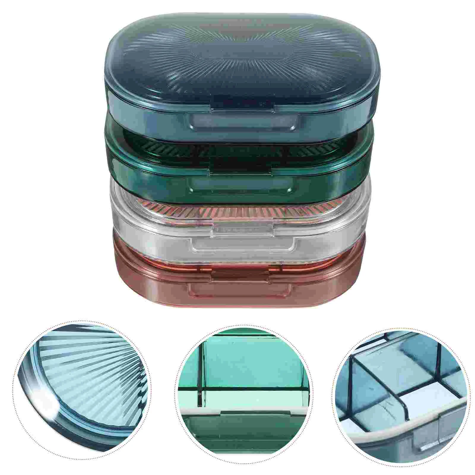 

4 Pcs Outdoor Case Weekly High Capacity Multi-grid Portable Organizer Travel