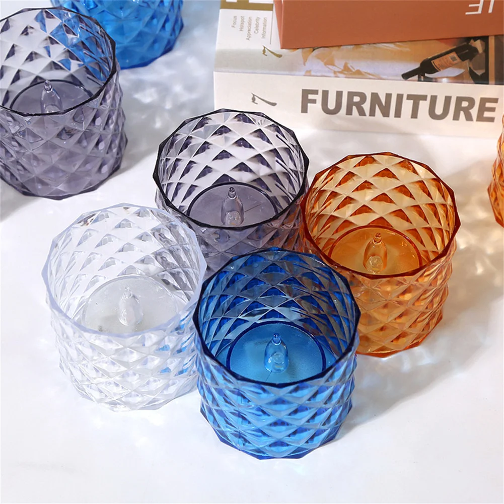 

12pcs LED Candles Lights Flameless Dropless Candle Jars Party Supplies For Wedding Centerpieces Holiday Day Table Decor