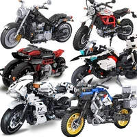 technique motorcycle model building blocks moto racing motorbike city vehicle sets off road moc kits kids construction toys