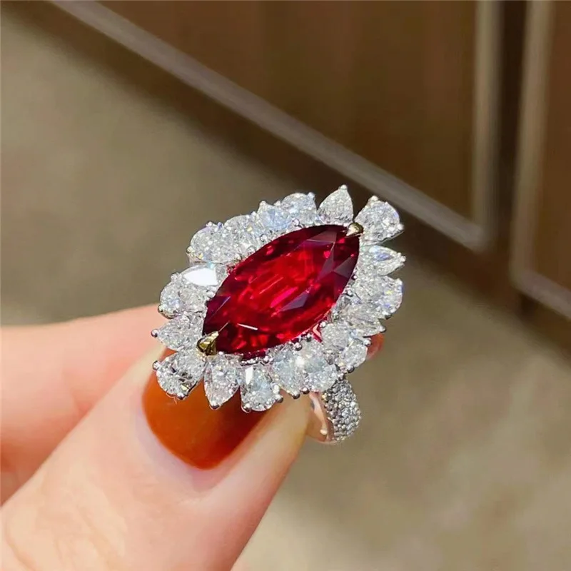 

2022 New Fashion Open Rings for Women High-end Fashion Full Ring Engagement Rings Luxury Jewelry Girlfriend's Gifts