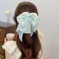1pcs korean fashion fabric yarn large bow hairpins for women girls elegant bow tie hairgrip vintage hair clip hair accessories