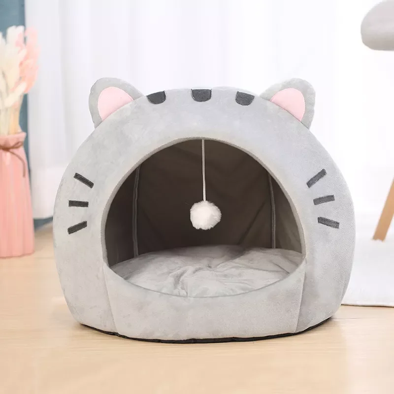 

2023 Cute Cat Bed Warm Pet House Kitten Cave Cushion Comfort Cat House Dog Basket Tent Puppy Nest Small Dog Mat Supplies Bed For